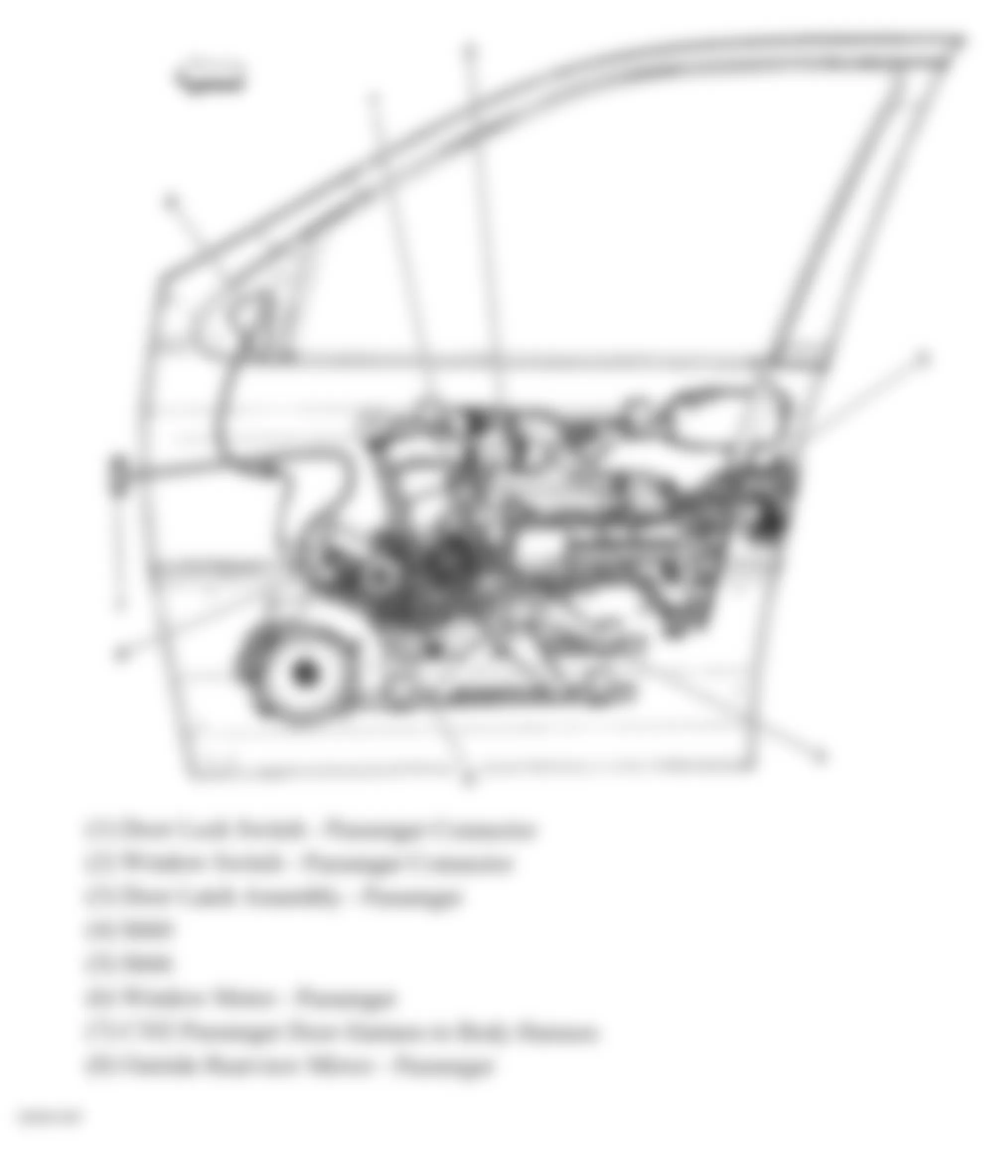 Buick Terraza CX 2007 - Component Locations -  Passenger Door Harness