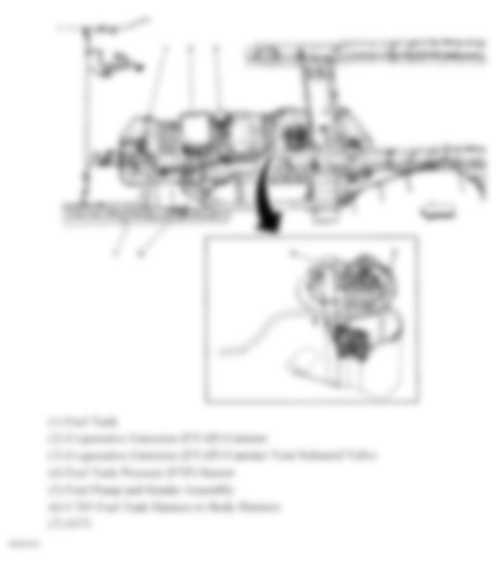 Buick Terraza CX 2007 - Component Locations -  Fuel Tank - Long Wheelbase