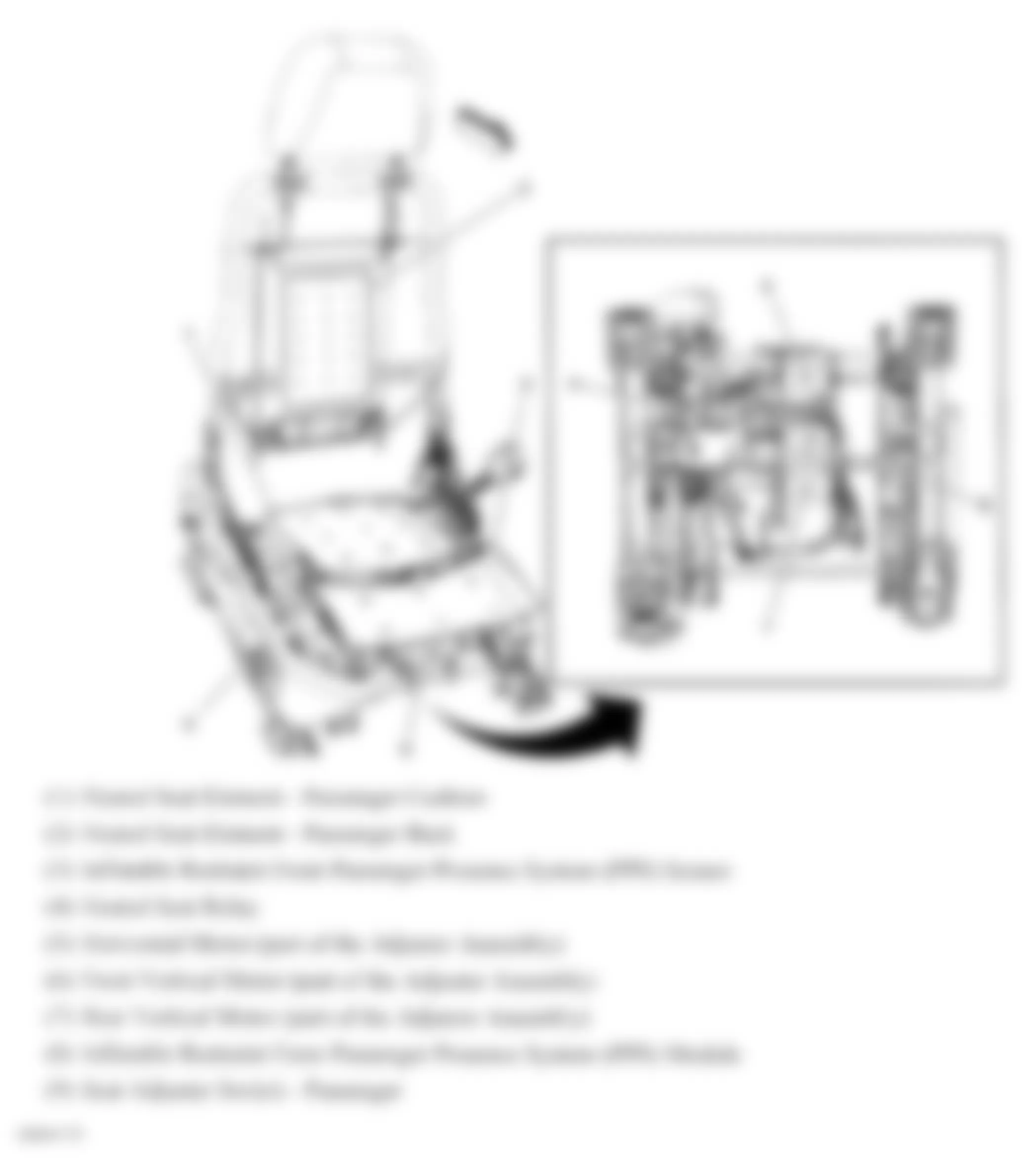 Buick Allure CXL 2008 - Component Locations -  Passenger Seat