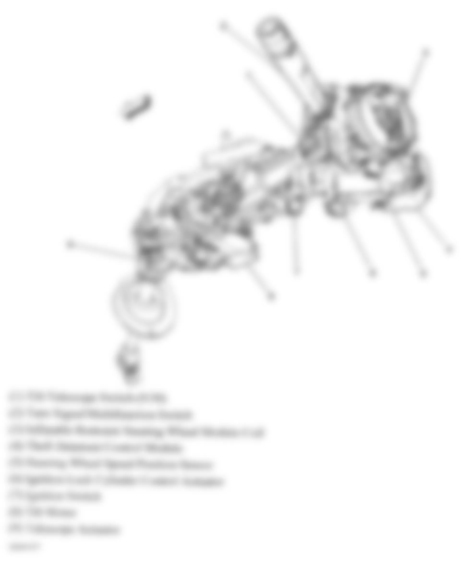 Buick Enclave CXL 2008 - Component Locations -  Steering Column