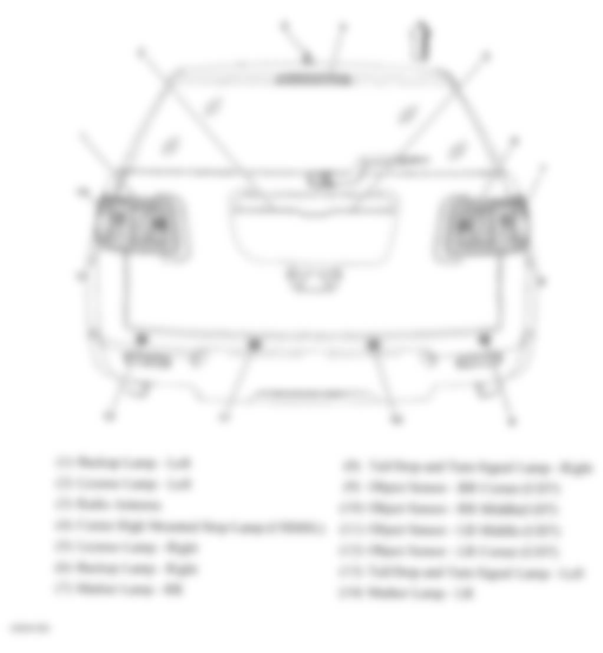 Buick Enclave CXL 2008 - Component Locations -  Rear Of Vehicle (Acadia & Outlook)