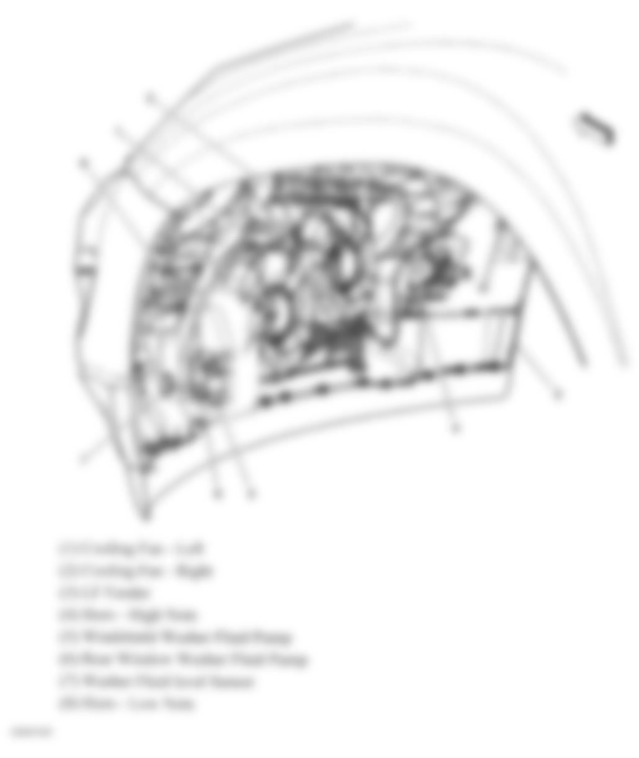 Buick Enclave CXL 2008 - Component Locations -  Behind Front Fascia