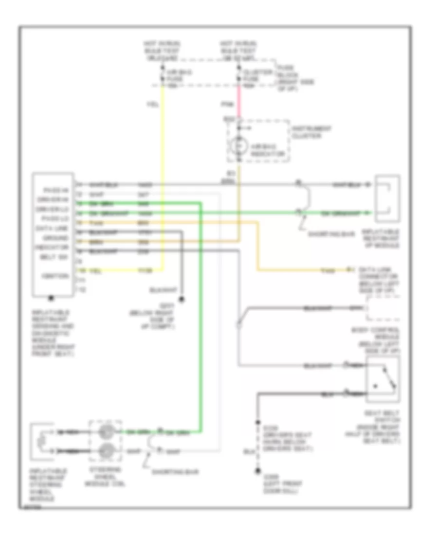 Supplemental Restraint Wiring Diagram for Buick Regal GS 1997