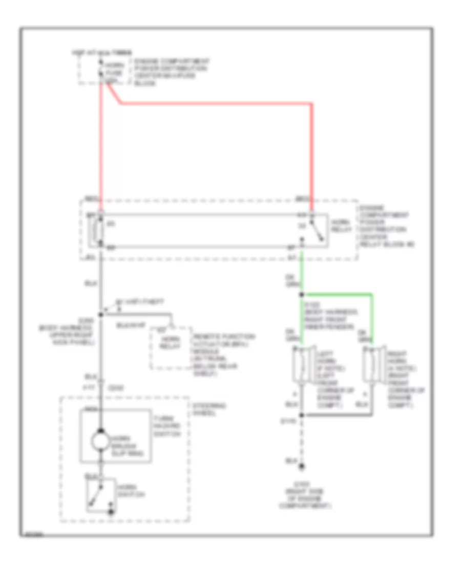 Horn Wiring Diagram for Buick Riviera 1997