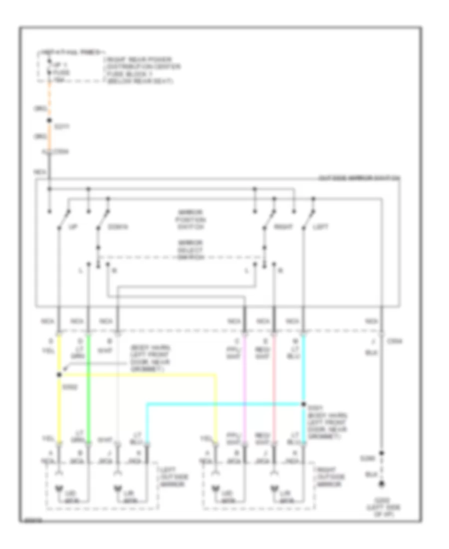 Power Mirrors Wiring Diagram for Buick Riviera 1997