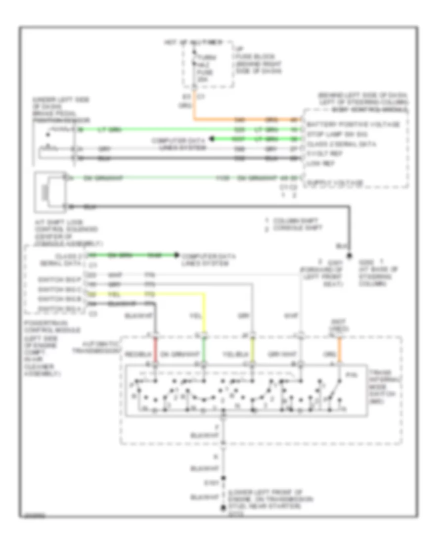 3 8L VIN 2 Shift Interlock Wiring Diagram for Buick LaCrosse CX 2005