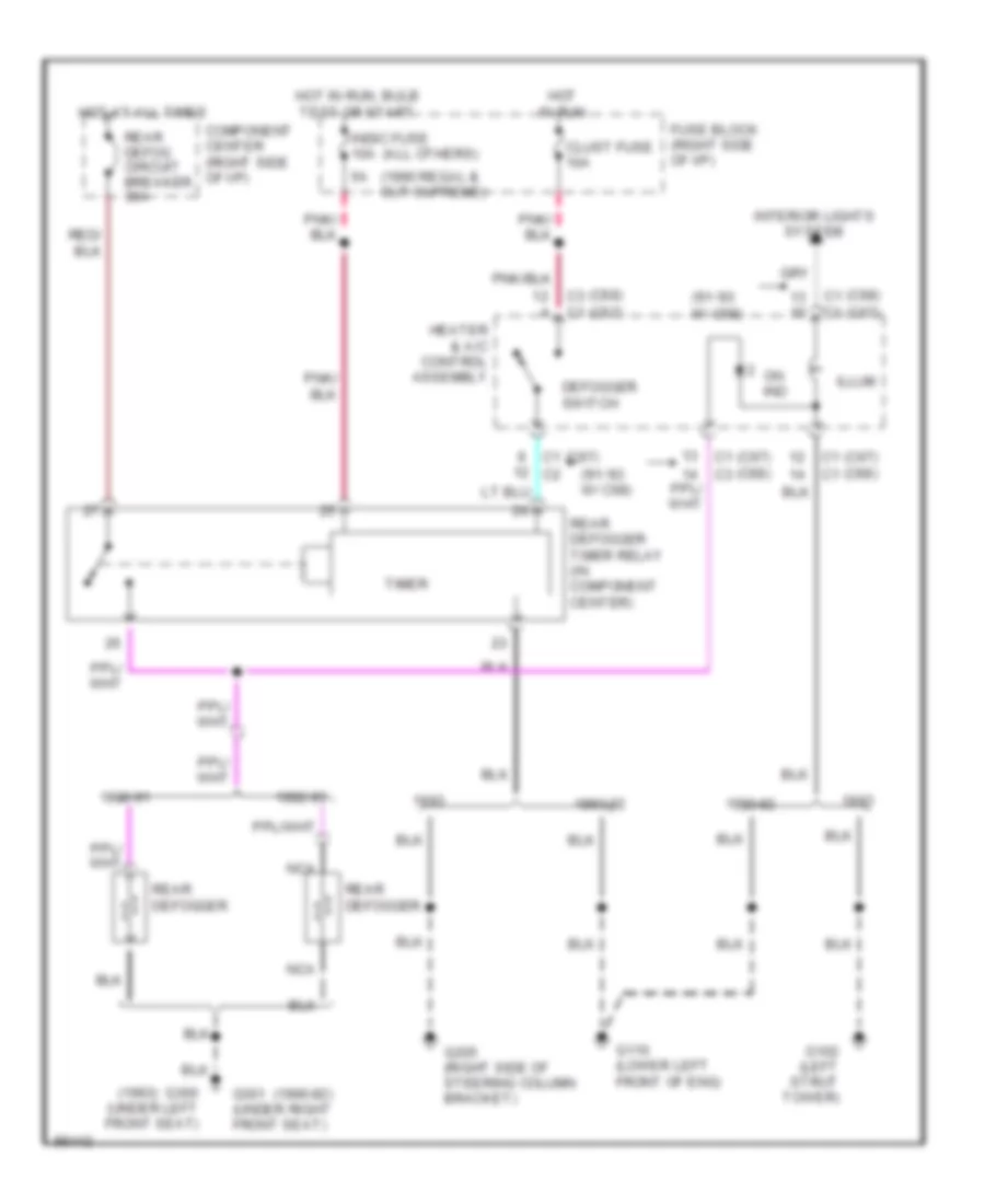 Defogger Wiring Diagram for Buick Regal Limited 1992