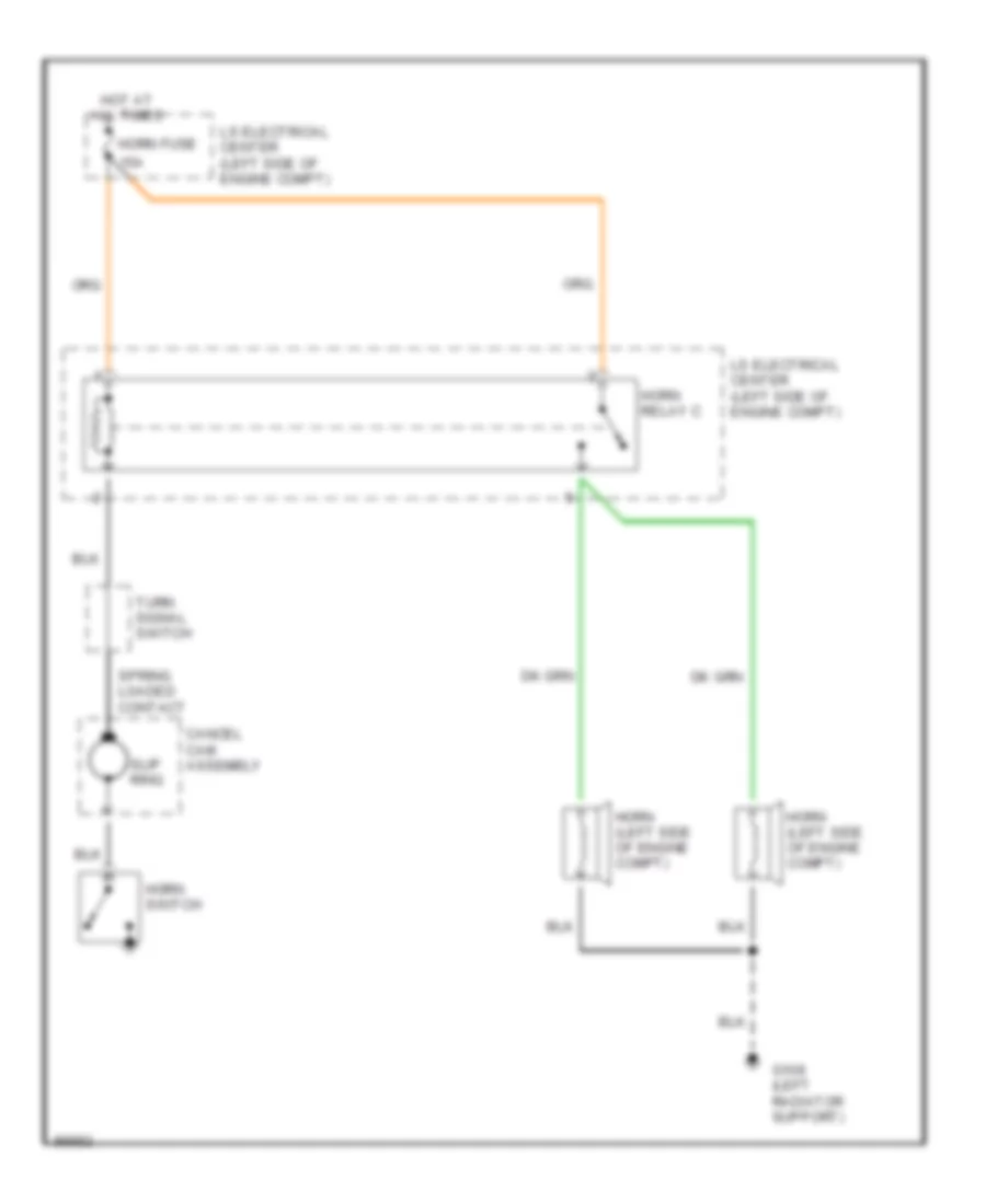 Horn Wiring Diagram for Buick Regal Limited 1992