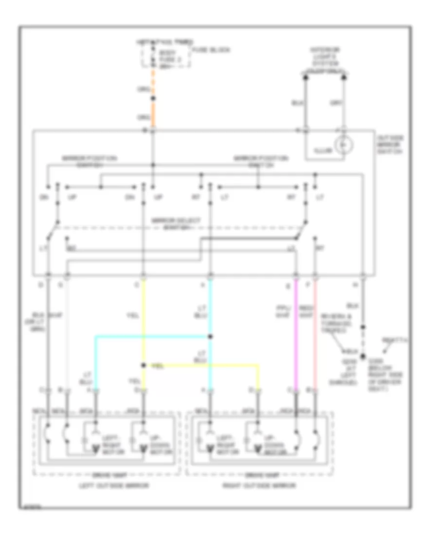 Power Mirror Wiring Diagram for Buick Riviera 1992
