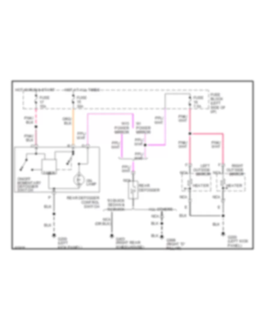 Defogger Wiring Diagram, with Manual AC for Buick Roadmaster 1992
