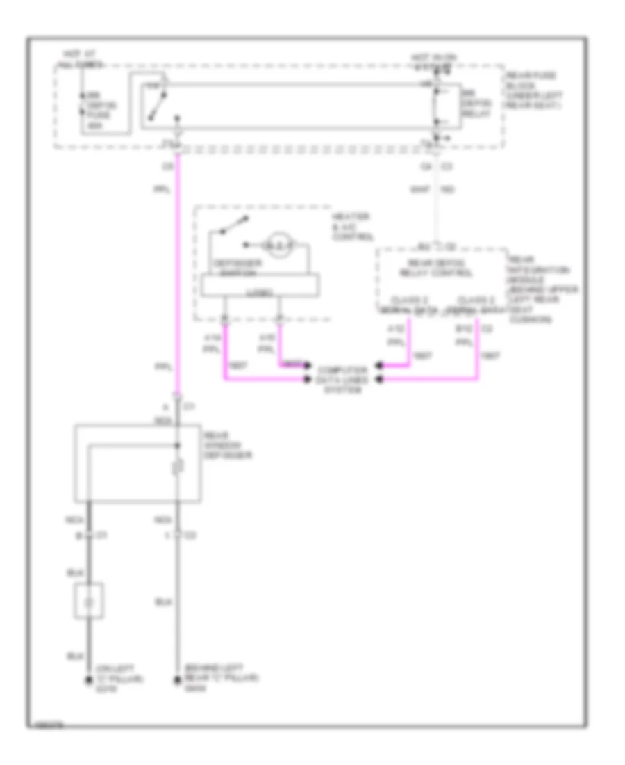 Defoggers Wiring Diagram, with Manual AC for Buick LeSabre Custom 2005