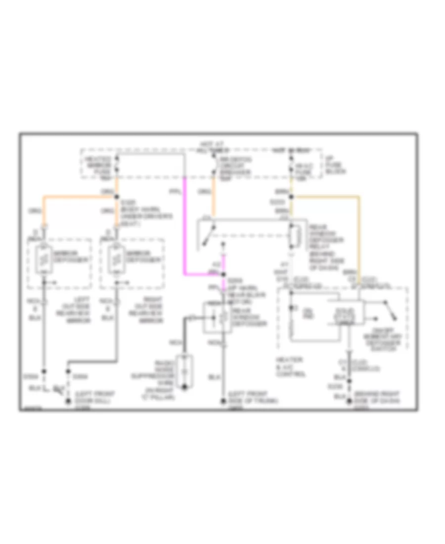 Defogger Wiring Diagram for Buick Century Limited 1998