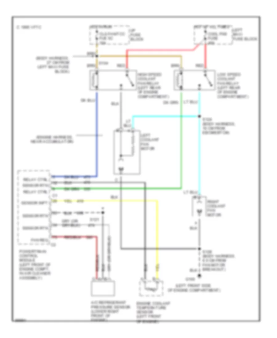 Cooling Fan Wiring Diagram for Buick LeSabre Custom 1998