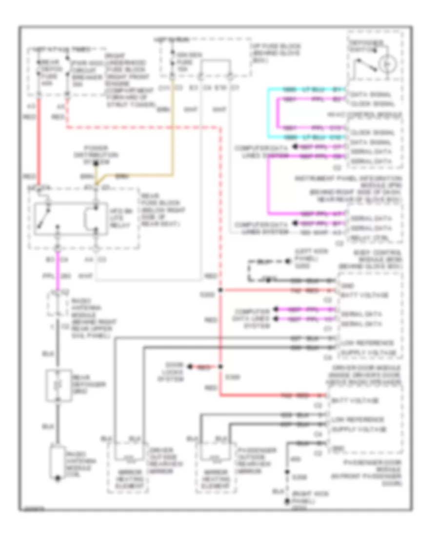 Defoggers Wiring Diagram for Buick Park Avenue Ultra 2005