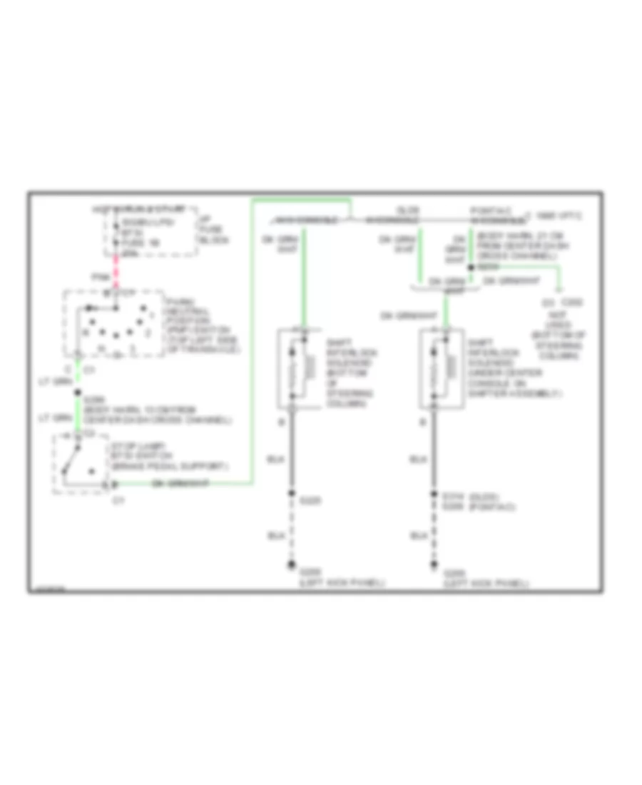 Shift Interlock Wiring Diagram for Buick LeSabre Limited 1998
