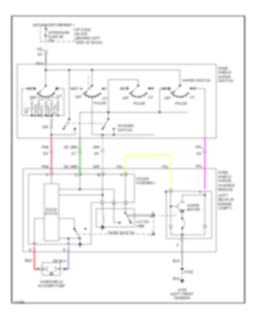 Wiper Washer Wiring Diagram for Buick LeSabre Limited 1998