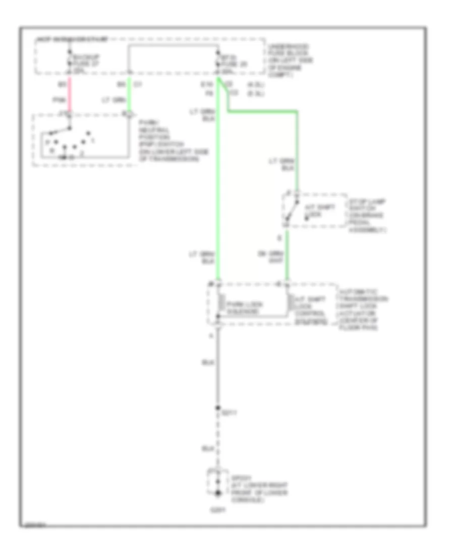 Shift Interlock Wiring Diagram for Buick Rainier 2005