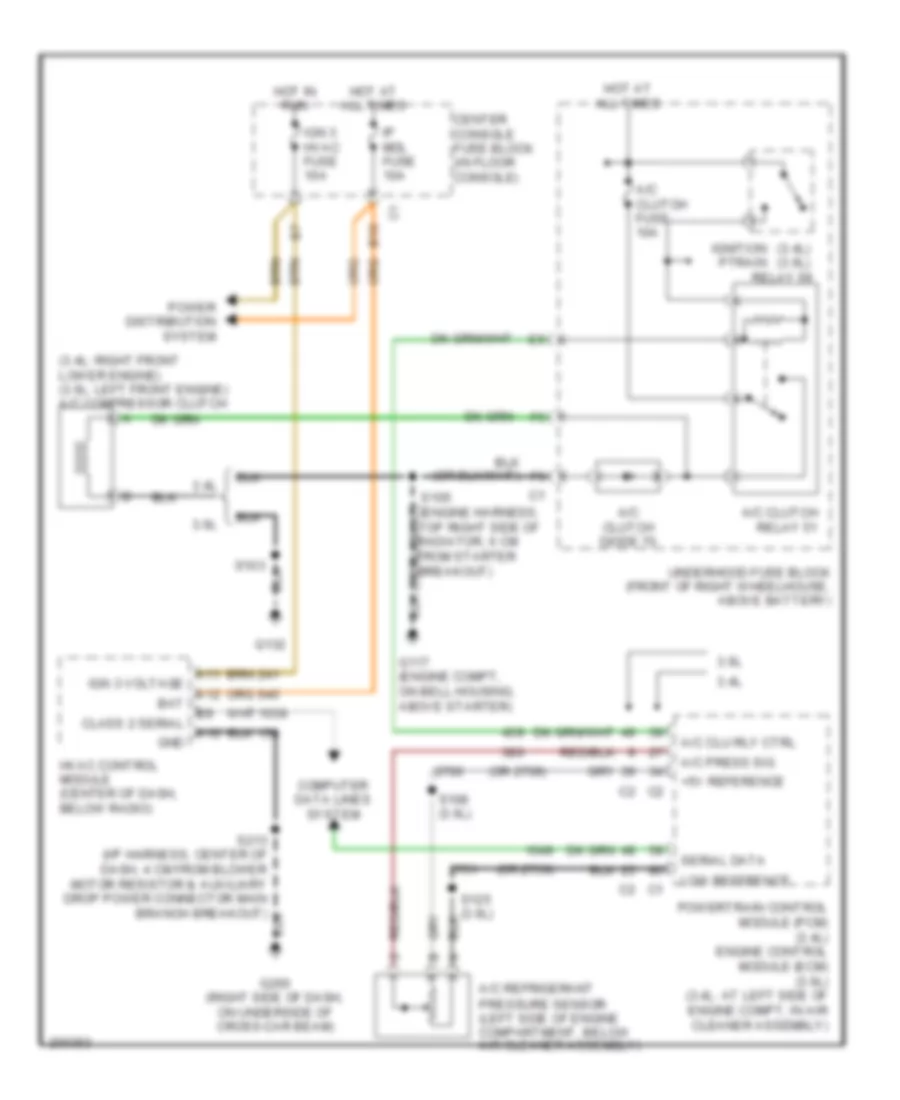 Compressor Wiring Diagram, with Auto AC for Buick Rendezvous CX 2005