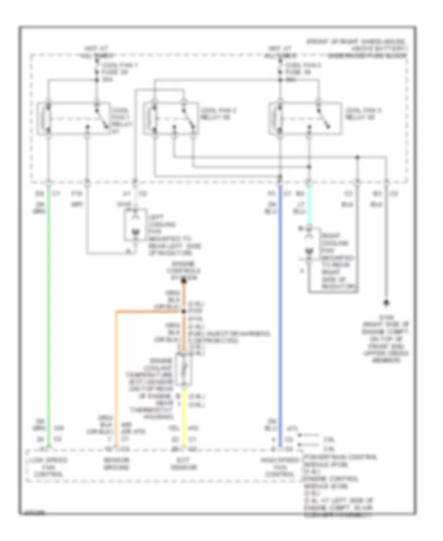 Cooling Fan Wiring Diagram for Buick Rendezvous CX 2005