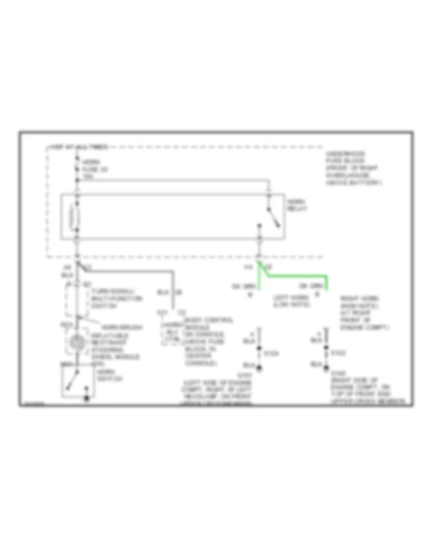 Horn Wiring Diagram for Buick Rendezvous CX 2005