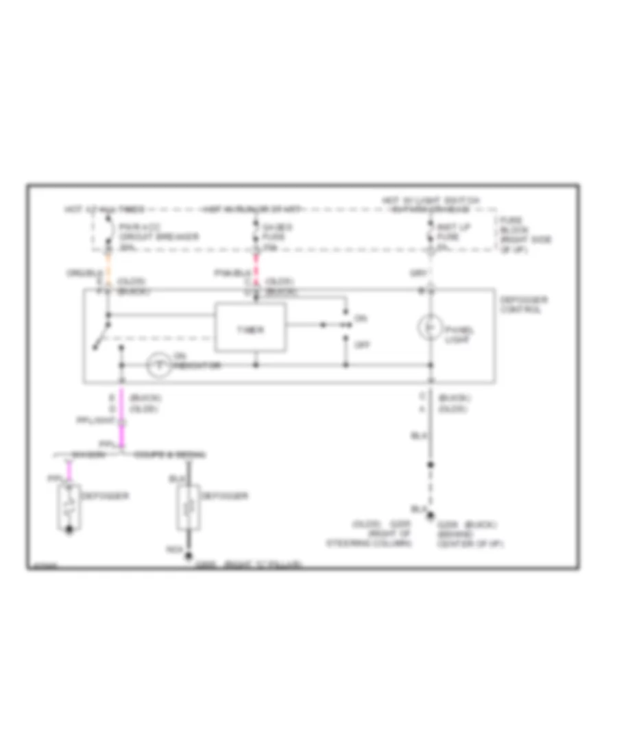 Defogger Wiring Diagram for Buick Century Limited 1993