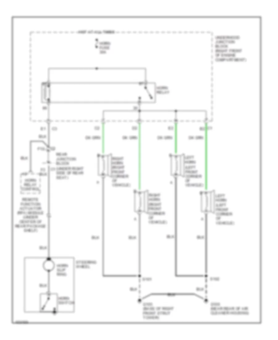 Horn Wiring Diagram for Buick Park Avenue Ultra 1998