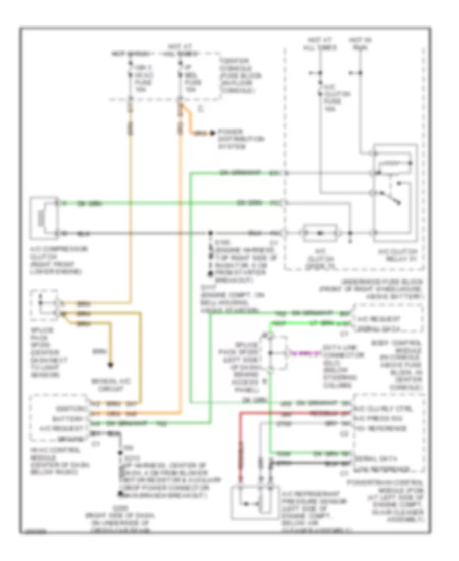 Compressor Wiring Diagram, with Manual AC for Buick Rendezvous CXL 2005