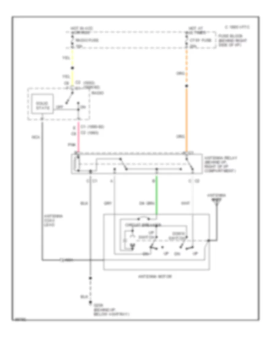 Power Antenna Wiring Diagram for Buick Century Special 1993