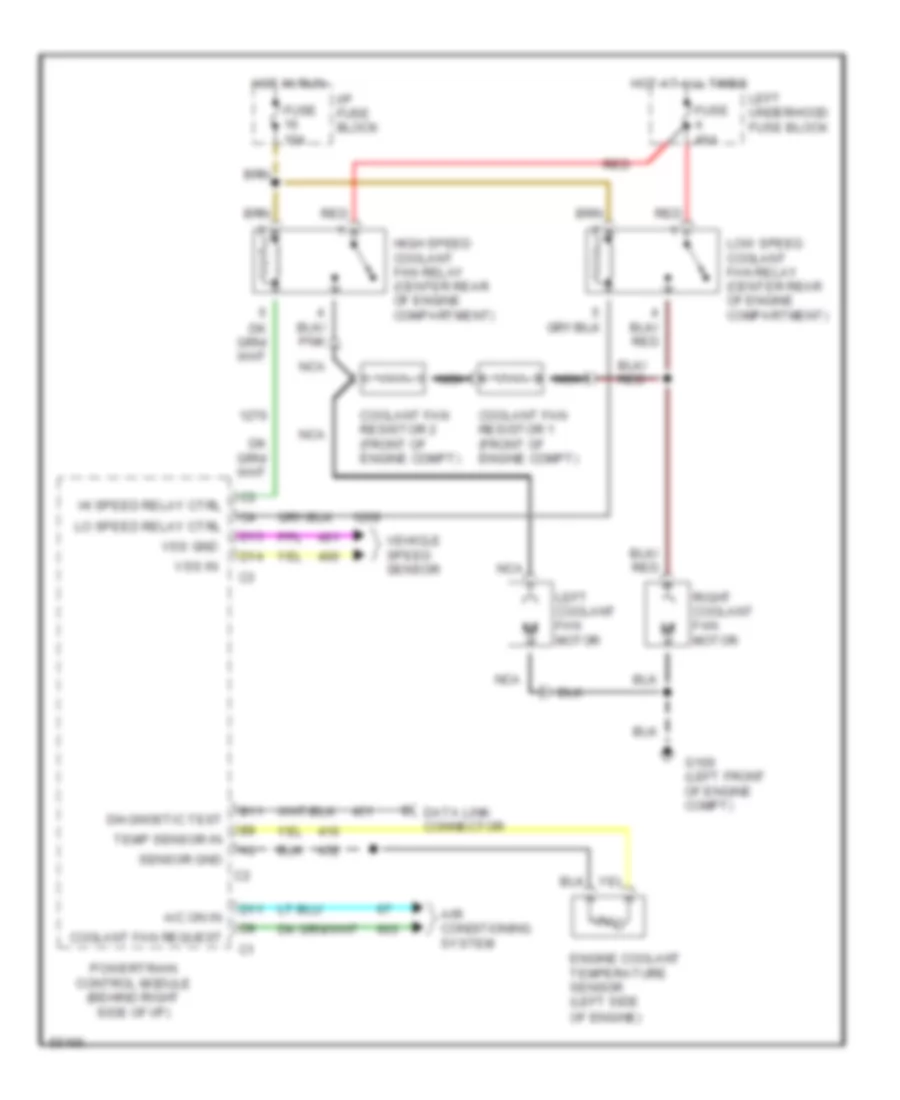 Cooling Fan Wiring Diagram for Buick LeSabre Custom 1993