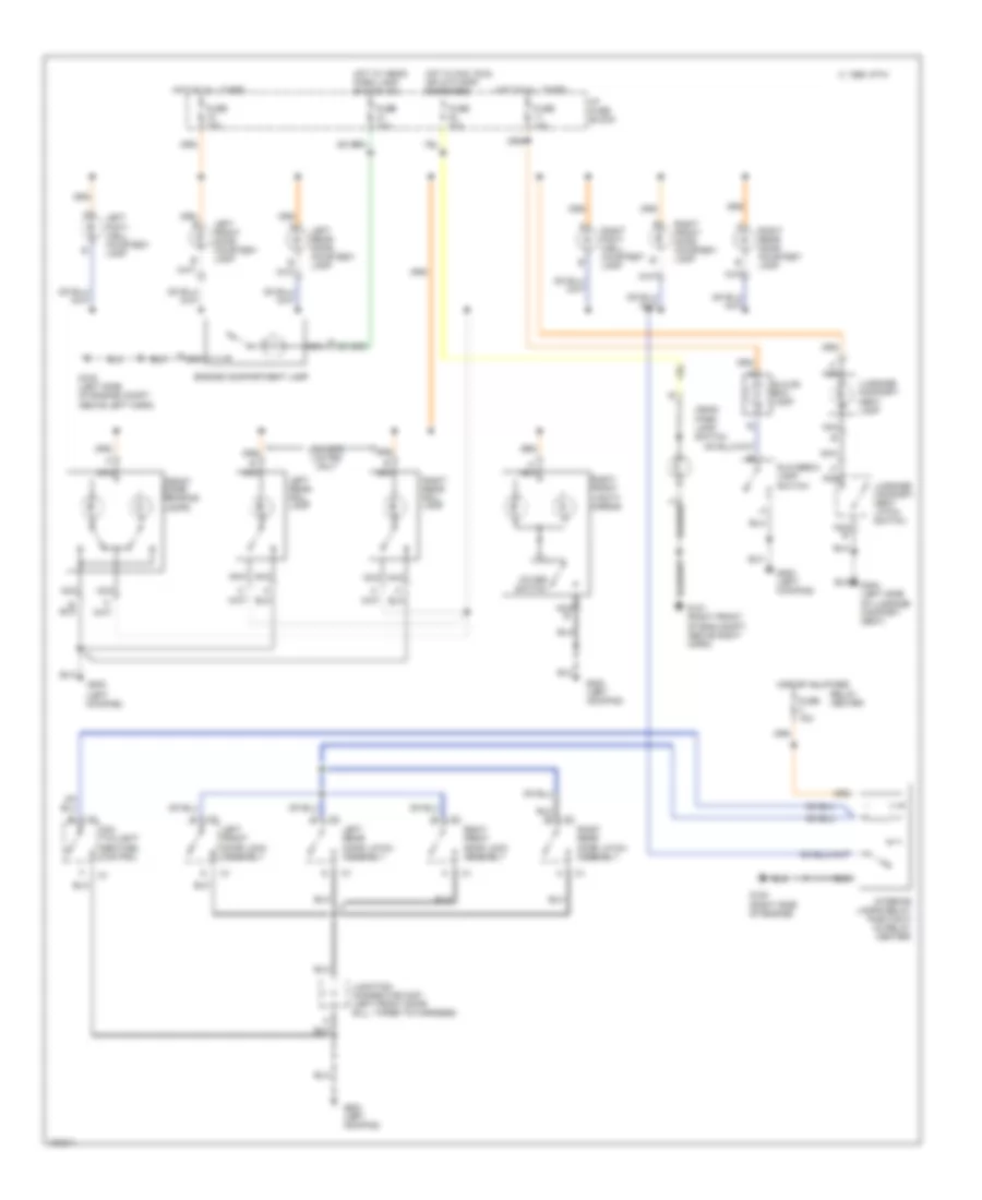 Courtesy Lamps Wiring Diagram without Illuminated Entry for Buick LeSabre Custom 1993