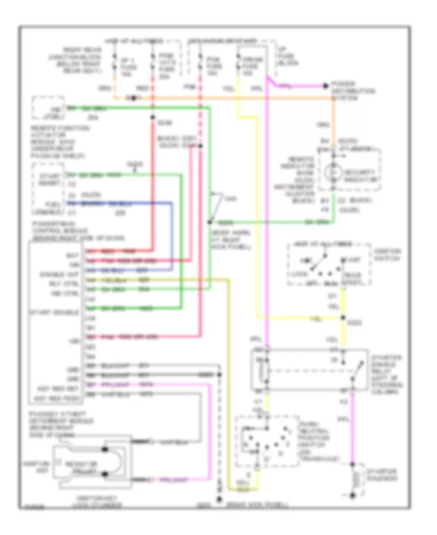 Pass-Key Wiring Diagram for Buick Riviera 1998