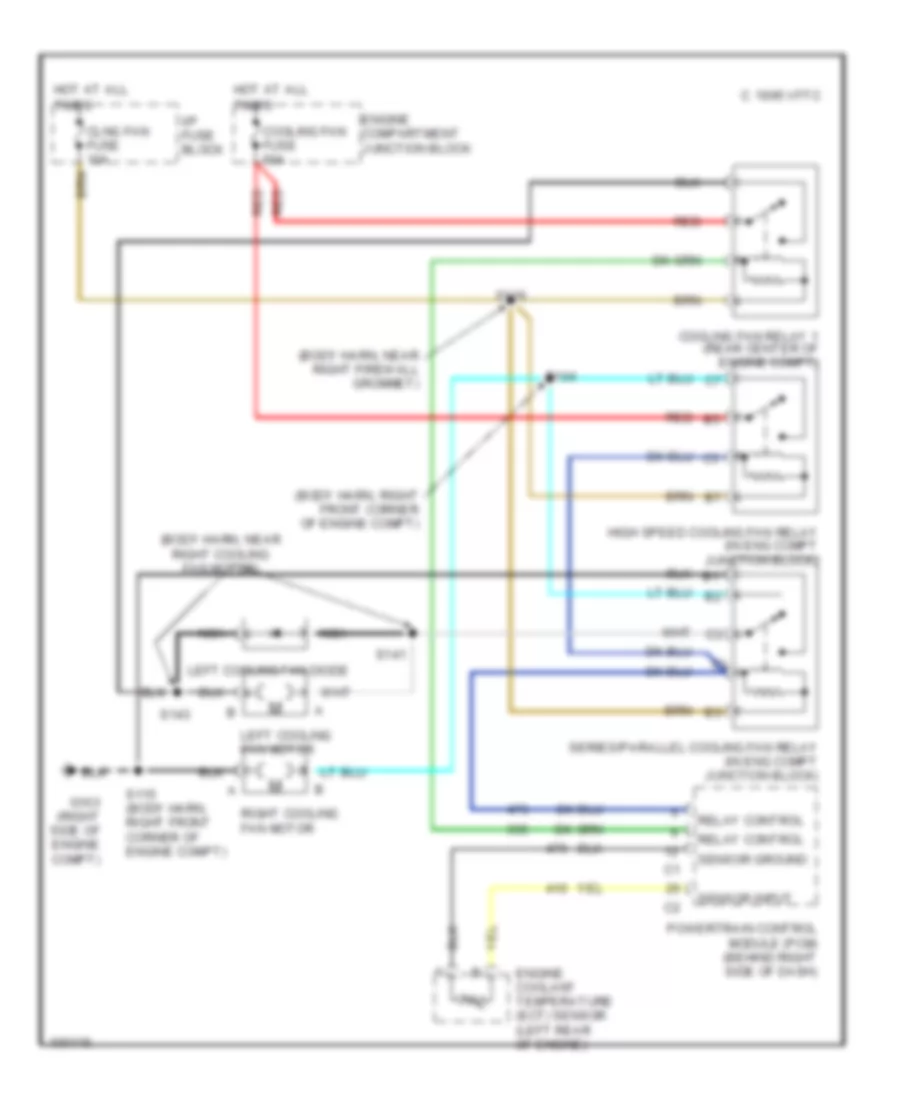 Cooling Fan Wiring Diagram for Buick Riviera 1998
