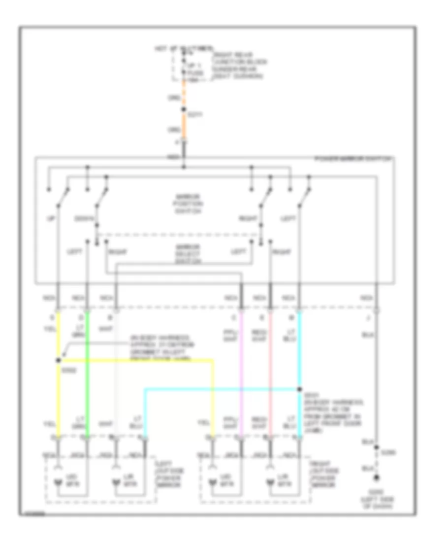 Power Mirrors Wiring Diagram for Buick Riviera 1998