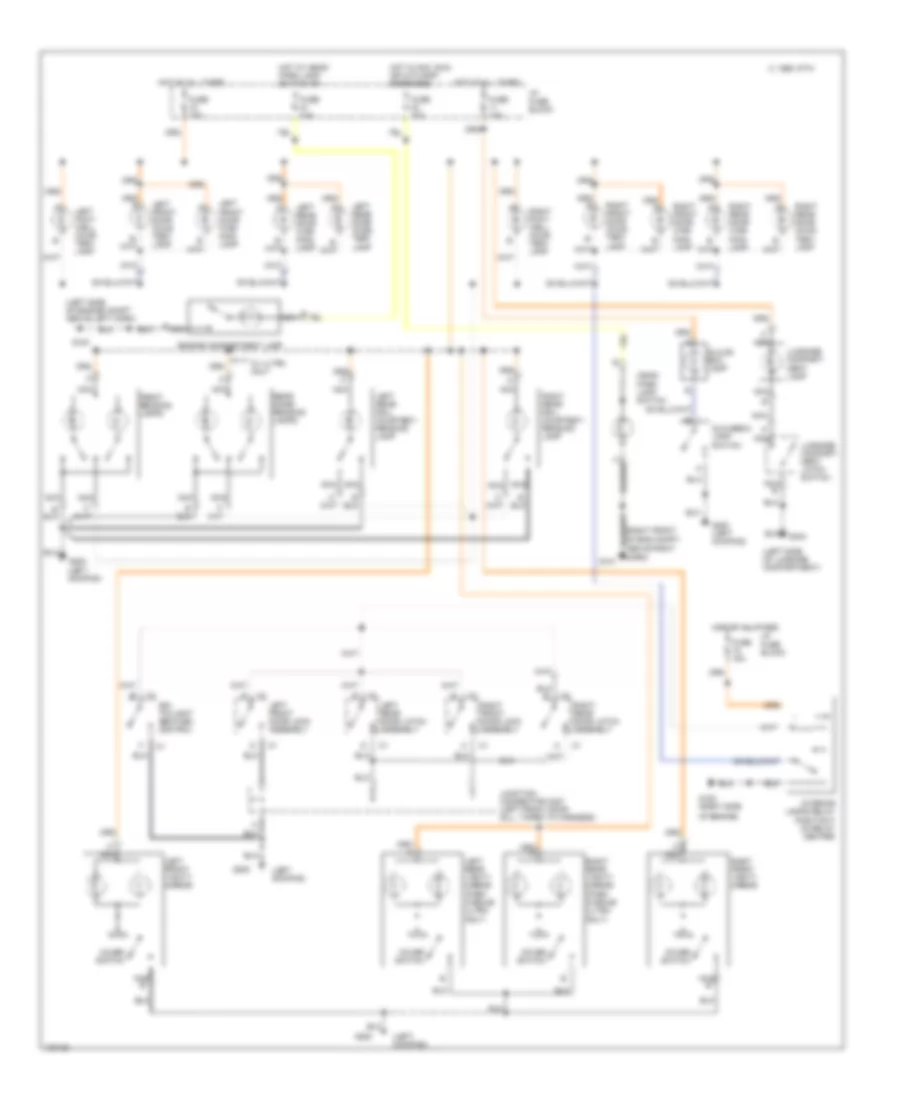 Courtesy Lamps Wiring Diagram, without Illuminated Entry for Buick Park Avenue 1993