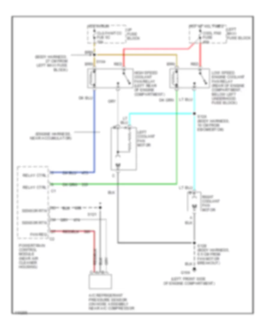 Cooling Fan Wiring Diagram for Buick LeSabre Custom 1999