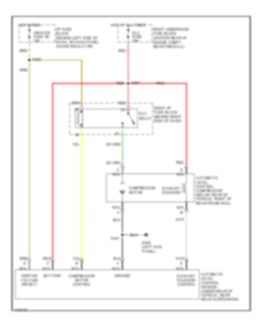 Electronic Suspension Wiring Diagram for Buick LeSabre Custom 1999