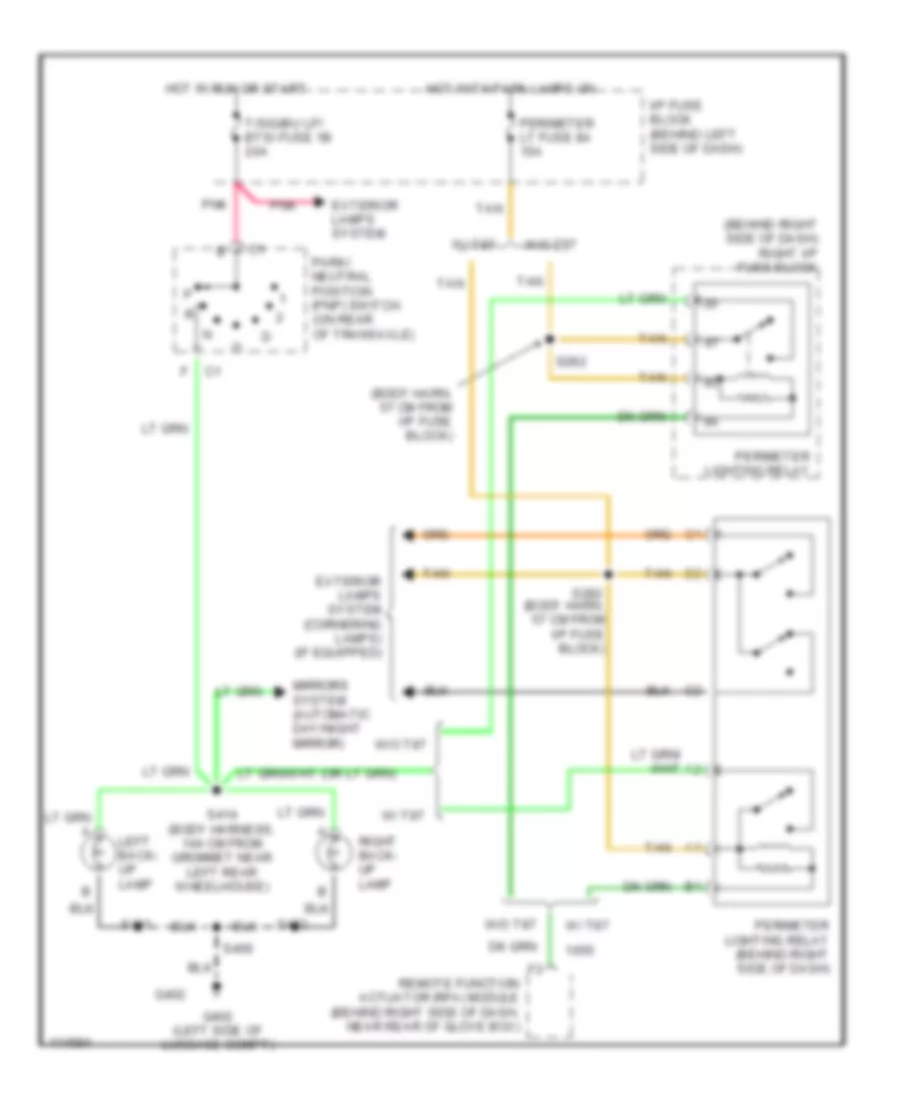 Back up Lamps Wiring Diagram for Buick LeSabre Custom 1999