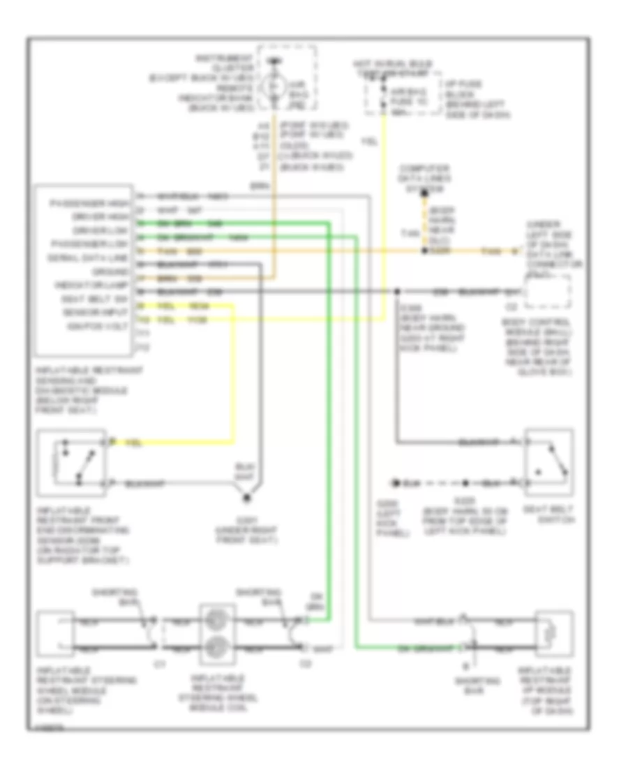 Supplemental Restraint Wiring Diagram for Buick LeSabre Custom 1999