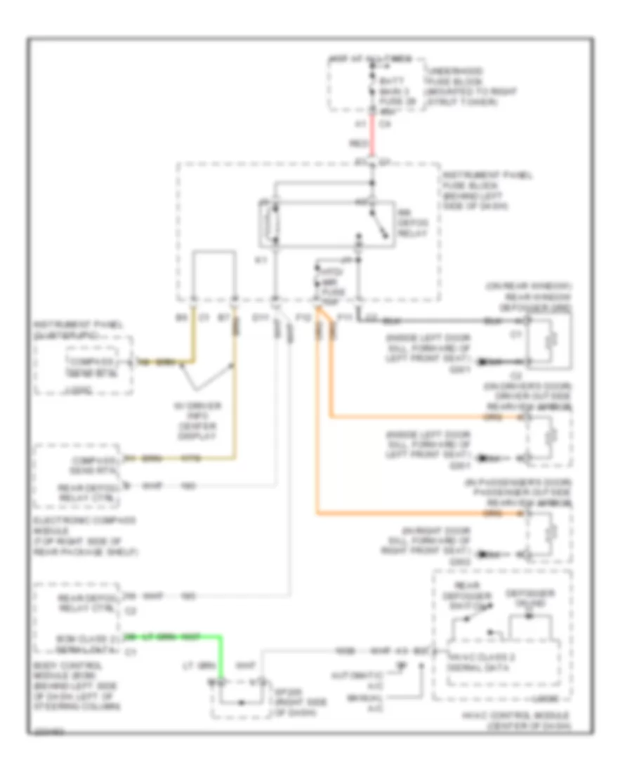 Defoggers Wiring Diagram for Buick LaCrosse CX 2006