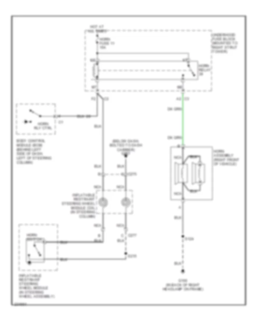 Horn Wiring Diagram for Buick LaCrosse CX 2006