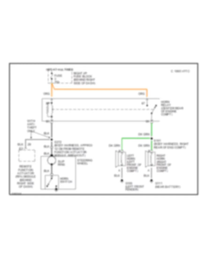 Horn Wiring Diagram for Buick LeSabre Limited 1999