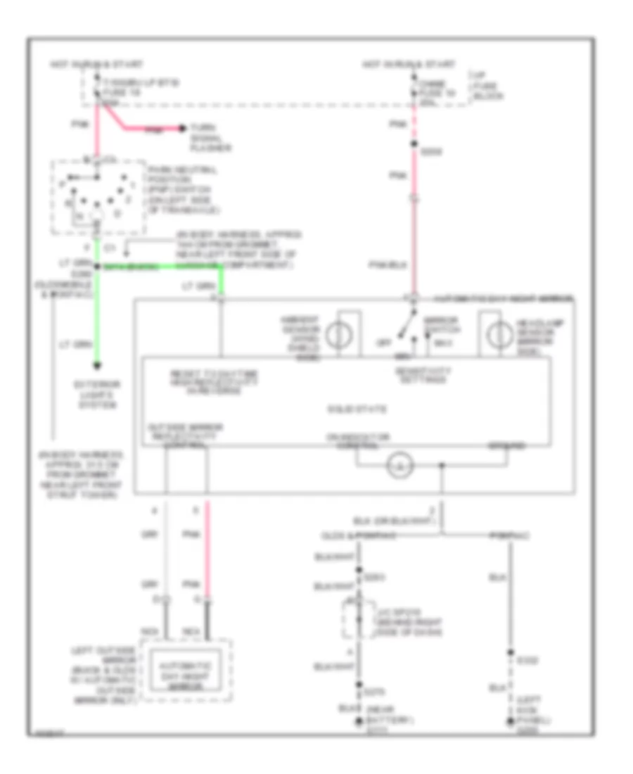 Electrochromic Mirror Wiring Diagram for Buick LeSabre Limited 1999