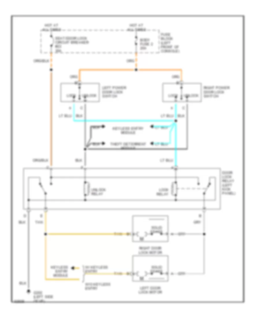 Power Door Locks Wiring Diagram for Buick Riviera 1993