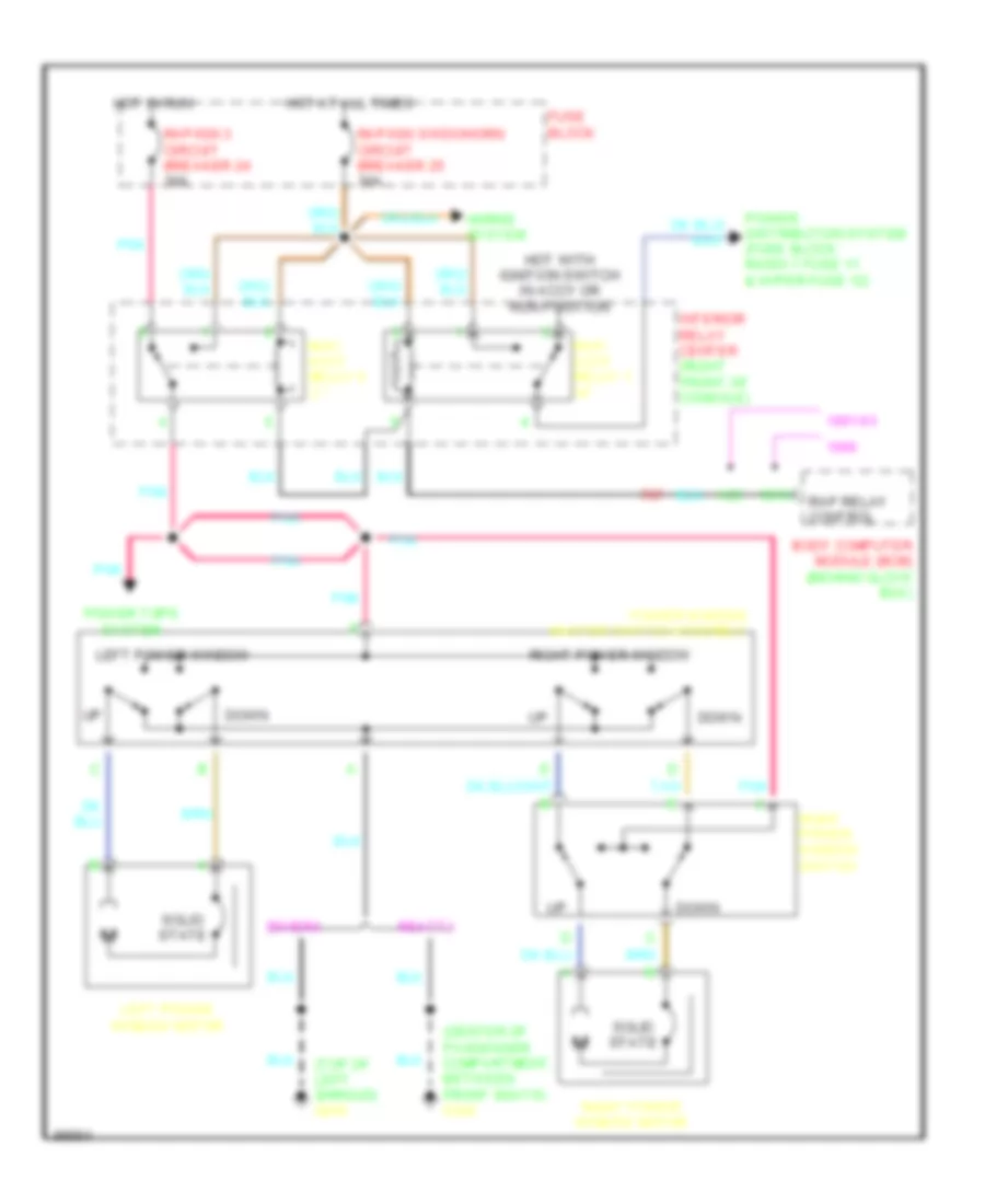 Power Window Wiring Diagram for Buick Riviera 1993