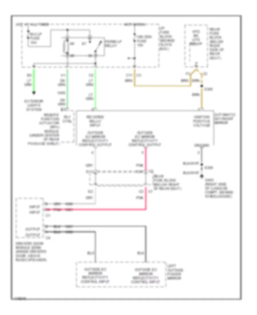 Electrochromic Mirror Wiring Diagram for Buick Park Avenue 1999