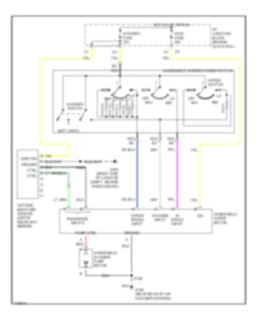 WiperWasher Wiring Diagram for Buick Park Avenue 1999