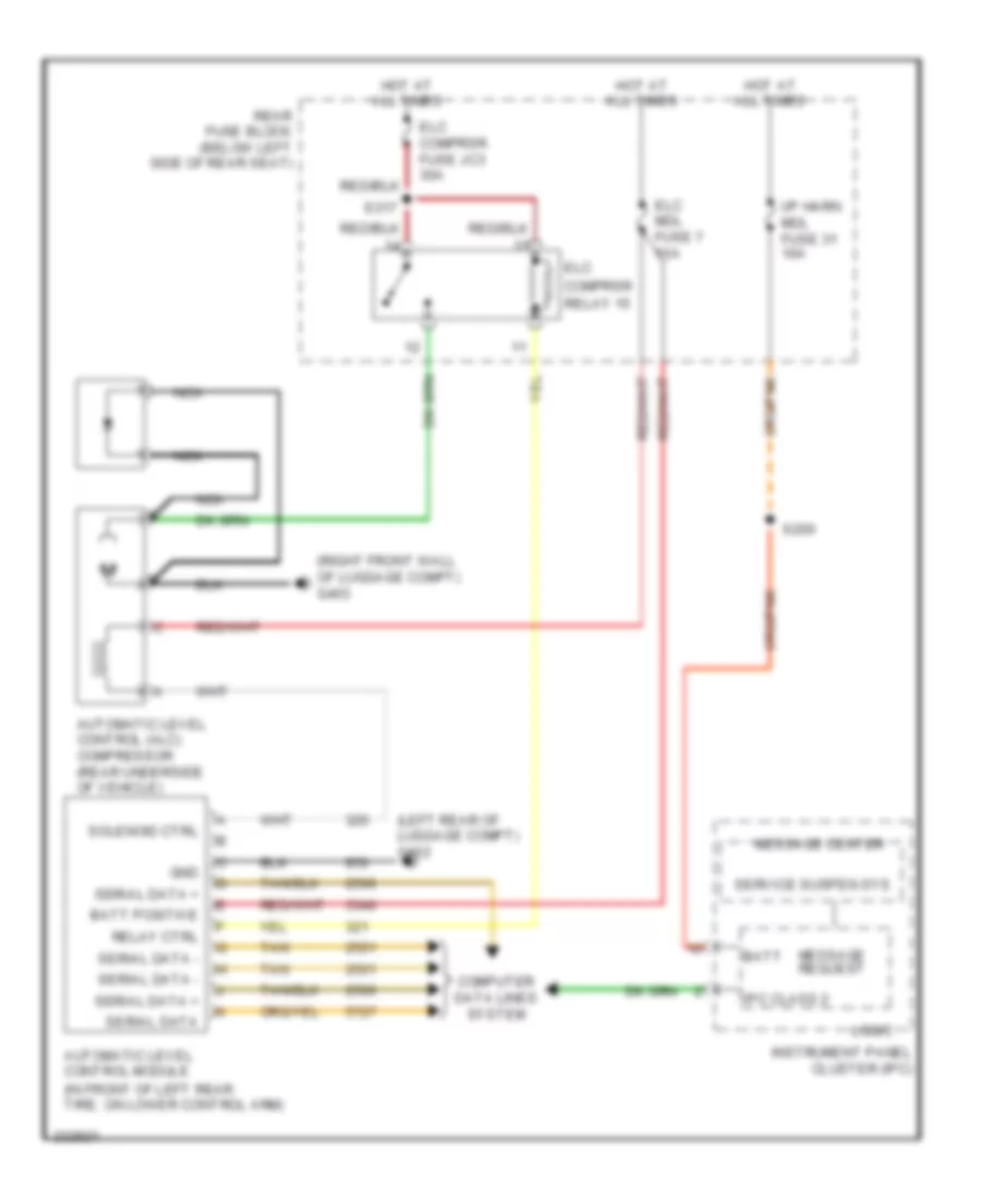 Electronic Level Control Wiring Diagram, without Electronic Suspension for Buick Lucerne CX 2006