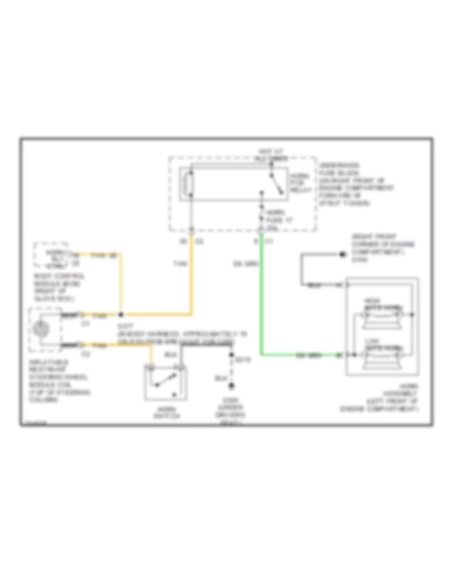 Horn Wiring Diagram for Buick Lucerne CX 2006