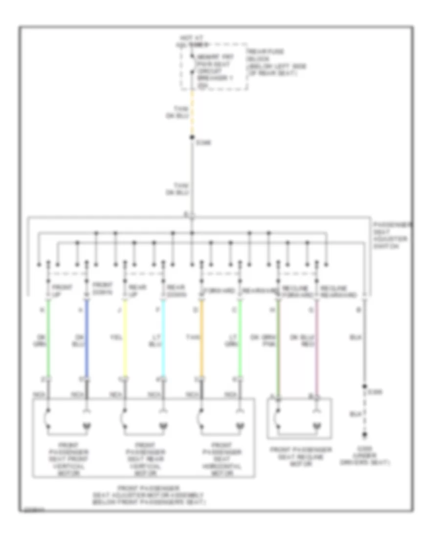 8-Way Passenger Power Seat Wiring Diagram for Buick Lucerne CX 2006