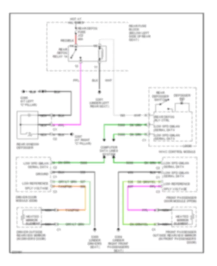 Defoggers Wiring Diagram for Buick Lucerne CXL 2006